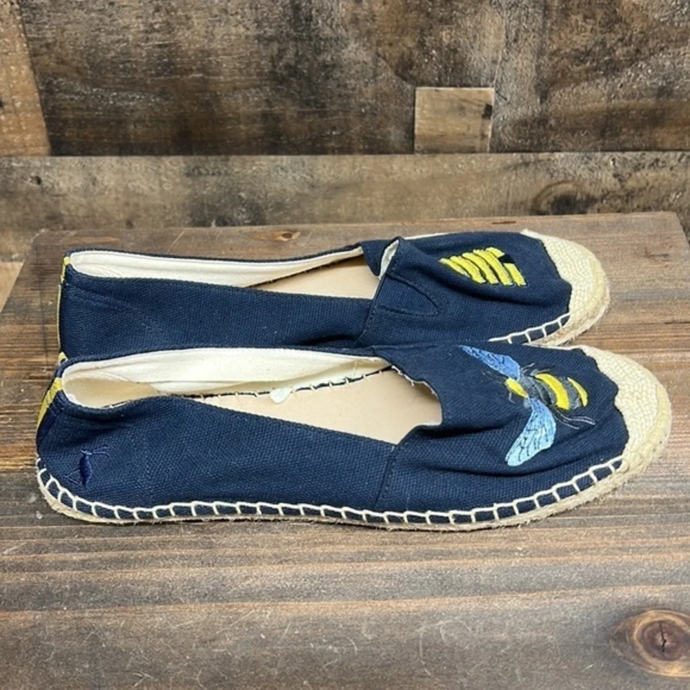 Joules Shelbury Bee Embroidered Espadrilles‎ Women's Size 9